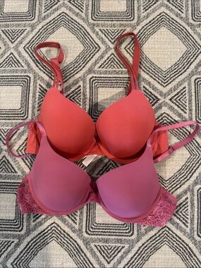 Victoria's Secret Smooth Push-Up Bras in Coral and Dusty Rose